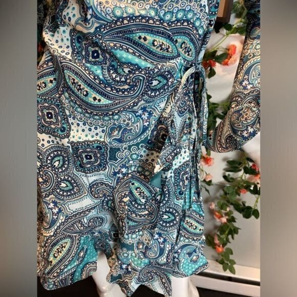 Boho Satin‎ Romper Ruffled Serenity Blue Size S RefI023-2 - Picture 10 of 13